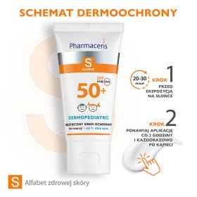 PHARMACERIS S BEZPIECZNY KREM OCHRONNY SPF 50+ DO TWARZY DLA DZIECI OD CHWILI NARODZIN  100% FILTRÓW MINERALNYCH 50 ML